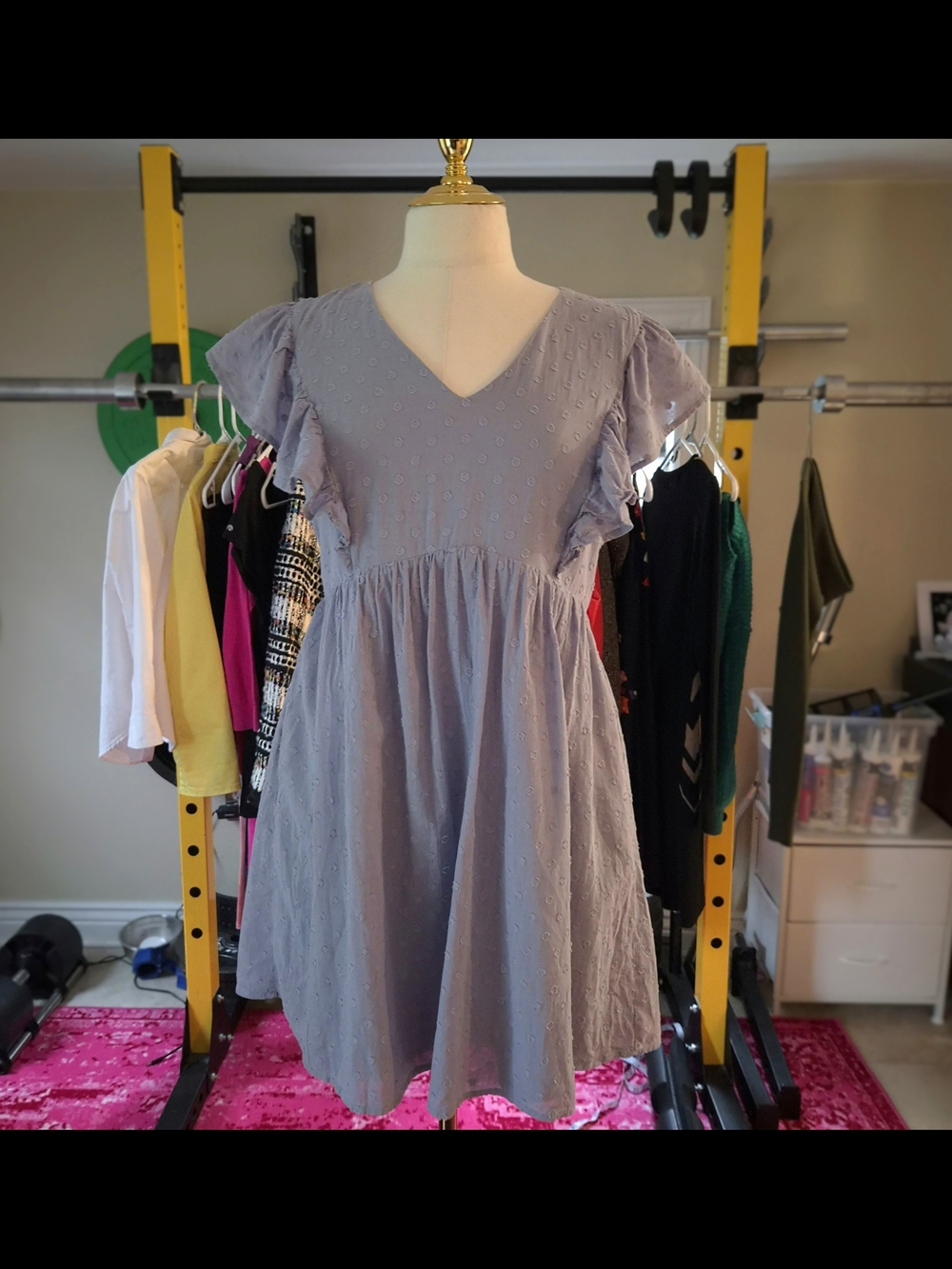 Light Blue Ruffle Sleeve Dress , &Merci Size Large